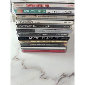 Lot of 12 CDs AC/DC Santana Bon Jovi Tracy Chapman Meat Loaf Rod Stewart Motown